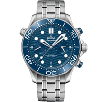 Omega Seamaster Diver 300M Bright Blue 44 mm, steel on steel